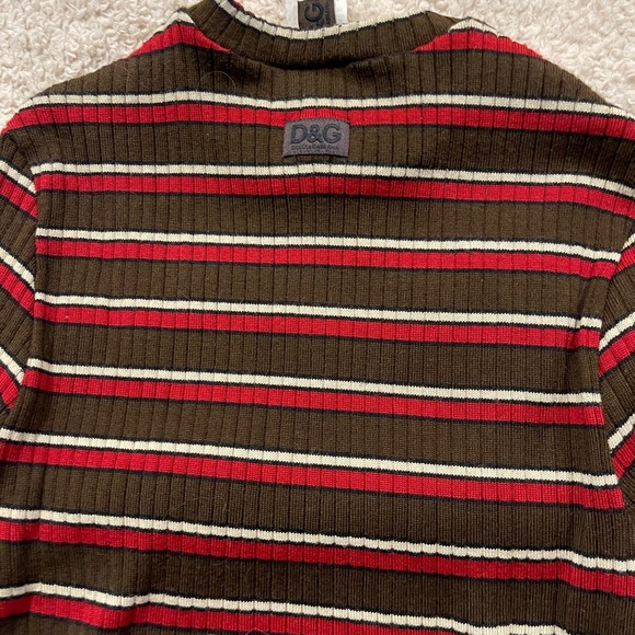 Dolce & Gabbana, Ribbed Sweater, Vintage, Brown, red and cream, size 42/56 - Picture 4 of 4